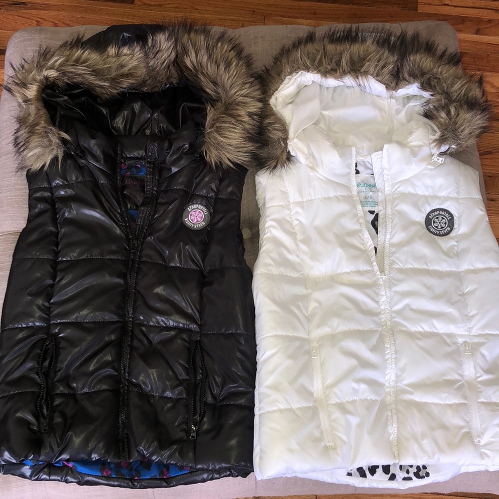 Aeropostale Fur Puffer Vests